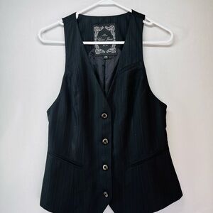 Guess Black Pinstripe Vest